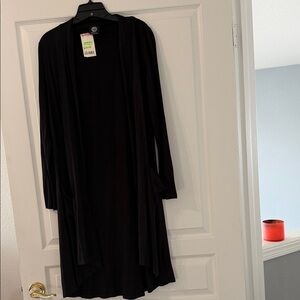 Bobeau Charcoal Open Front Cardigan/Duster with pockets